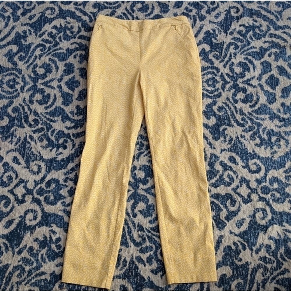 Renuar yellow and white  print dress pants size 2